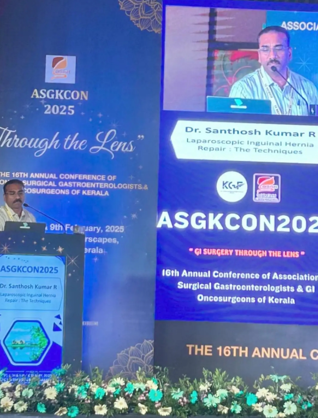 Dr. Santhosh Kumar Ravindran delivering a lecture at ASGKCON 2025
